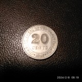 Moneda Malaya 20 Cents 1948 George VI, XF+, Numismatica