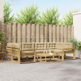 vidaXL Set de canapele de exterior cu pernă 5 pcs Alb și Bej 3386137