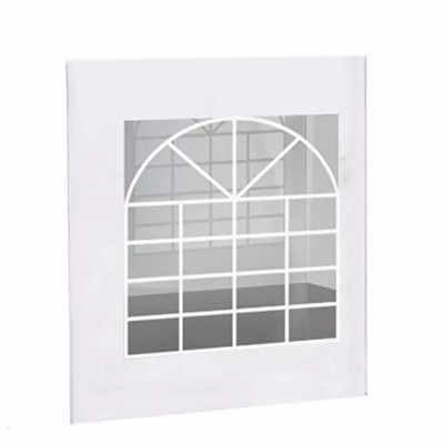Perete cort, dimensiune 2x2.6 m, cu fereastra, ignifugat, 480 g/mp, pvc, alb foto