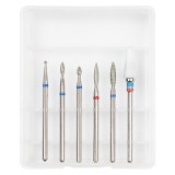 Set 6 Capete Freza Unghii LUXORISE #08, Diamant &amp; Ceramica, Manichiura Pedichiura, Profesional