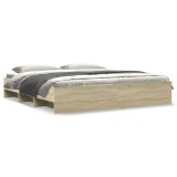 Cumpara ieftin Cadru de pat fara saltea Stejar Sonoma 200x200cm Lemn prelucrat
