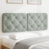 Gossi perna tablie de pat, gri deschis, 120 cm, catifea