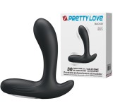 Stimulator Prostata Backie 30 Moduri Vibratii, Silicon, USB, Negru, 12.5 cm