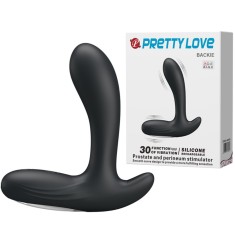 Stimulator Prostata Backie 30 Moduri Vibratii, Silicon, USB, Negru, 12.5 cm