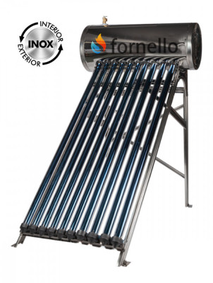 Panou solar presurizat compact FORNELLO SPP-470-H58/1800-10-c cu 10 tuburi vidate de tip heat pipe si boiler din inox de 92 litri foto