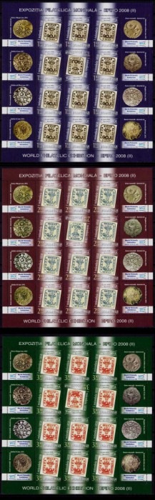 RO 2007 LP 1777 &quot;EFIRO 2008 (II) &quot;, coli de 12 marci+8 viniete+tabs ,MNH