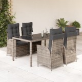 Gossi set mobilier de gradina cu perne, 5 piese, gri, poliratan