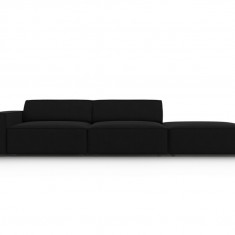 Canapea 3 locuri cotiera dreapta, Jodie, Micadoni Home, BL, 262x102x70 cm, catifea, negru