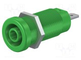 Conector banană 4mm soclu 24A 1kV verde ST&Auml;UBLI