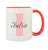 Cana maner rosu personalizata prenume Iulia, INOVATIX&reg;. 330ml