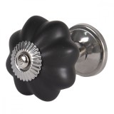 Cumpara ieftin Buton mobila din fier si ceramica neagra mata &Oslash; 4 cm
