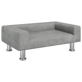 Pat de caini, gri deschis, 70x45x26,5 cm, catifea