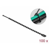 Set 100 buc bride tip perla reutilizabile L 100 x W 2.4 mm Negru, Delock 19566
