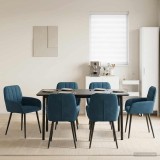 Cumpara ieftin Scaune de dining 6 buc. Catifea albastru 56.5 x 50 x 85 cm