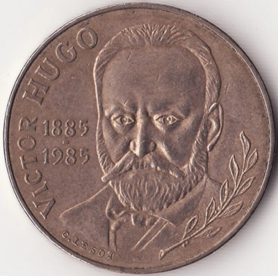 Moneda Franta - 10 Francs 1985 - Victor Hugo foto