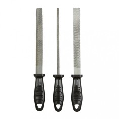 Set 3 raspele otel T8, maner rezistent