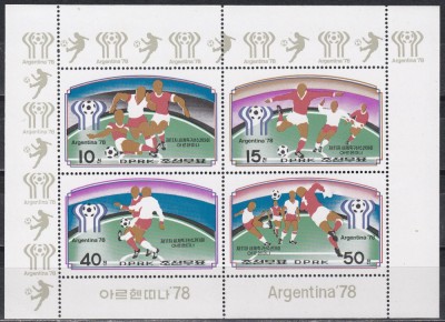 Coreea de Nord 1978 - Cupa Mondială de fotbal - Argentina 1978, Bloc, MNH foto
