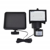 Lampa LED cu panou solar, 60 LED, senzor de miscare, 15W