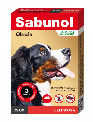 Zgarda antiparazitara caini, SABUNOL DOG GPI, 25-50 kg, rosie, 75 cm AnimaPet MegaFood foto