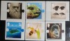 Marea Britanie 2009 fauna , Charles Darwin, iguana marina, urangutan serie 6v autoadezive nestampilata, Nestampilat