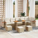 Cumpara ieftin Set de canapele pentru grădină cu pernă 10 pcs bej și crem