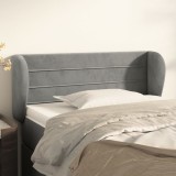 Cumpara ieftin Tăblie de pat cu aripioare gri deschis 83x23x78/88 cm catifea