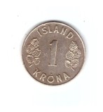 Moneda Islanda 1 krona 1965, stare buna, curata