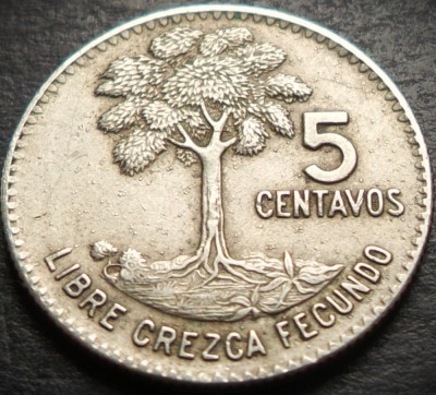 Moneda exotica 5 CENTAVOS - GUATEMALA, anul 1968 * cod 2604 - EROARE BATERE foto