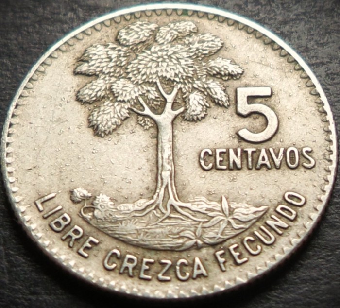 Moneda exotica 5 CENTAVOS - GUATEMALA, anul 1968 * cod 2604 - EROARE BATERE