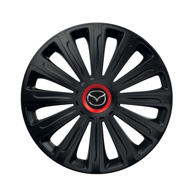 Set 4 capace roti Negre Cu Inel Rosu Trend R14 Compatibil Cu Mazda foto