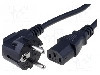 Cablu alimentare AC, 2m, 3 fire, culoare negru, CEE 7/7 (E/F) &amp;#351;tecar in unghi, IEC C13 mama, SCHURTER - 6004.0114
