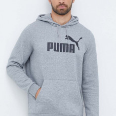 Puma bluza barbati, culoarea gri, cu glugă, cu imprimeu