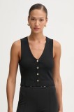 Fracomina vestă culoarea negru, light, FR25SJ5011K41601