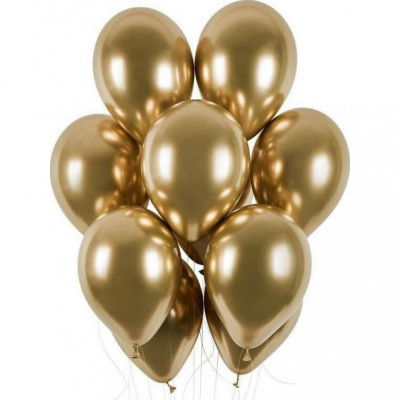 Set 50 baloane din latex auriu cromat foto