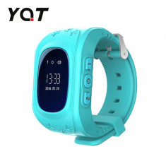 Ceas Smartwatch Pentru Copii YQT Q50 cu Functie Telefon, Localizare GPS, SOS - Turcoaz, Cartela SIM Cadou foto