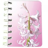 Carnet cu spira Zambila roz, 7 x 10 cm, 75 foi veline