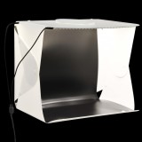 VidaXL Cort foto cu LED-uri pliabil, alb, 40 x 34 x 37 cm, plastic