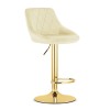 Scaun de bucatarie/bar, Artool, Kast, rotativ, catifea, bej si auriu, 45.5x49x85-105 cm