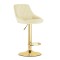 Scaun de bucatarie/bar, Artool, Kast, rotativ, catifea, bej si auriu, 45.5x49x85-105 cm