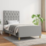 VidaXL Cadru de pat fără saltea, gri deschis, 80x200 cm, textil