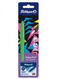 Stilou Happy Pen, culori asortate, penita M, 6 patroane