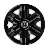 Set 4 capace roti hubcaps fast black R16 Compatibil Cu Mercedes-Benz, Autohelix MSA