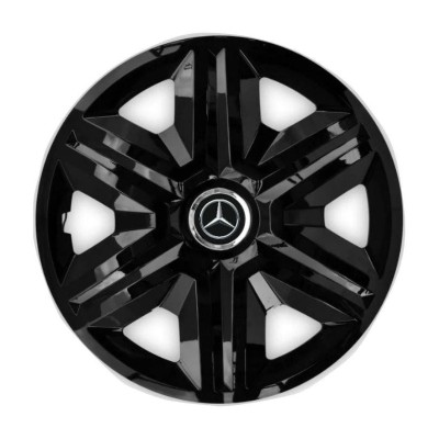 Set 4 capace roti hubcaps fast black R15 Compatibil Cu Mercedes-Benz foto