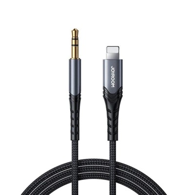 Cablu Jack 3.5mm la Lightning, Hi-Fi, 1m - JoyRoom (SY-A02) - Black foto