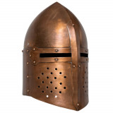 Cumpara ieftin Coif cavaler medieval antichizat, jocuri roluri, arămiu, oțel