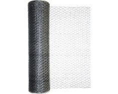 Plasa de gard din metal zincata hexagonala, 1x25 m, argintiu foto