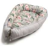 Protectie somn Baby Nest Womar Zaffiro, 2 fete, 87 x 65 cm, model floral