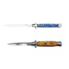 Pachet doua bricege automate, lamă stiletto, 23 cm, albastru/maro