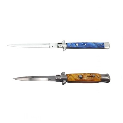 Pachet doua bricege automate, lamă stiletto, 23 cm, albastru/maro foto