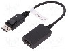 Cablu DisplayPort - HDMI, DisplayPort mufa, HDMI soclu, 150mm, negru, ASSMANN - AK-340408-001-S